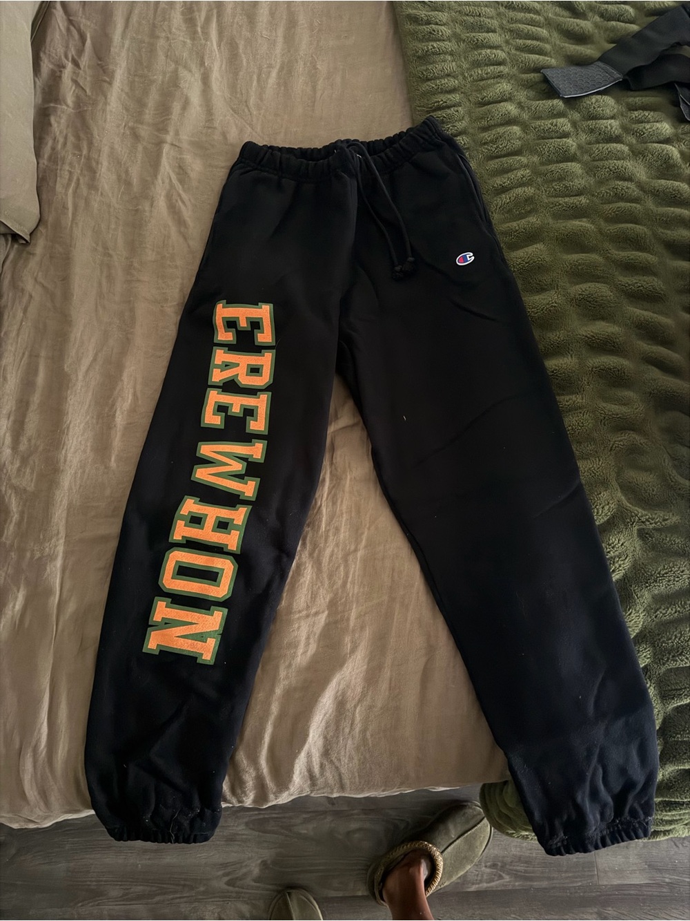 Erewhon X Pizza Slime X Champion Black Sweatpants